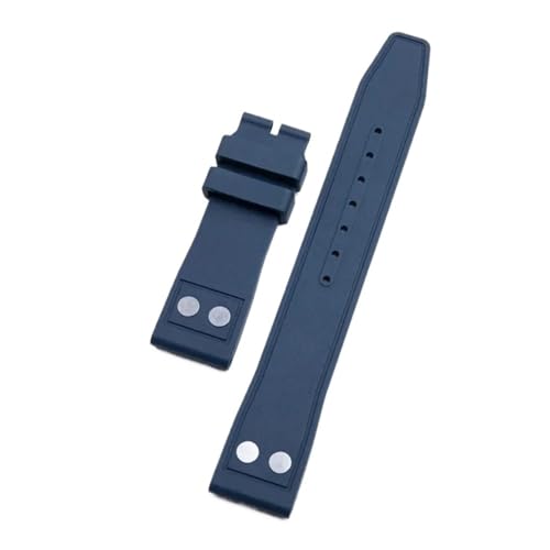 Bracelet FKM 20mm premium bleu pour montre style IWC Big Pilot et Portofino