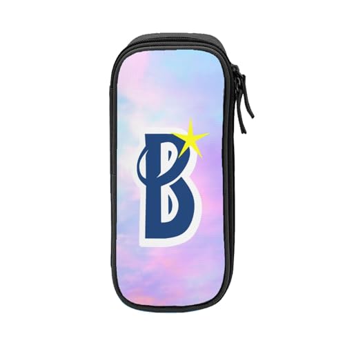 For 横浜DeNAベイスターズ ペンケース 筆箱 2層 文具ポーチ 大容量 おしゃれ 学生用 大人 通学 通勤 多機能 誕生日 Black