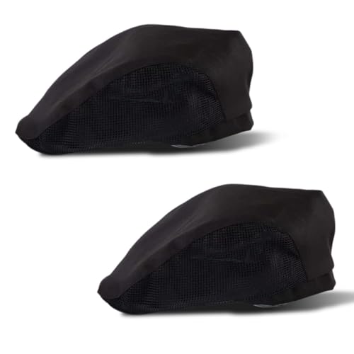 JEYORZY Lot de 2 Toque de Cuisinier,Toque de Chef Unisexes,Calot Cuisine et Respirantes,pour Restaurants, Hôtels, écoles, Cuisines Ménagères, Bars(Noire)