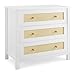 Simmons Kids Theo 3 Drawer Dresser with Changing Top and Interlocking Drawers, Bianca White/Textured Almond