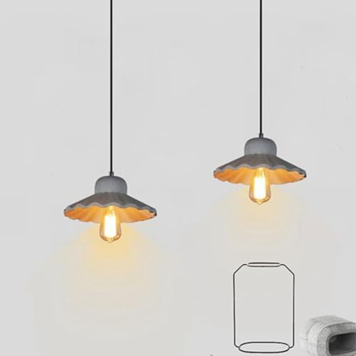 Lámpara colgante de cemento gris estilo vintage para iluminación decorativa de interior 3