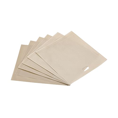 sourcing map Antiadherente 160x180mm Tostadora Bolsas Lavable PTFE Calor Resistente Bolsas para Parrilla Microondas Horno 6 Piezas