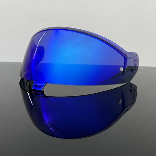 ヘルメット シールド, D Skwal3 バイザー 曇り止めフィルム Shark Skwal i3 D-Skwal 3 Ridill 2 VZ400 バイクヘルメット バイザー ゴーグル シルバーメッキ レッドレンズ(Deep Blue)