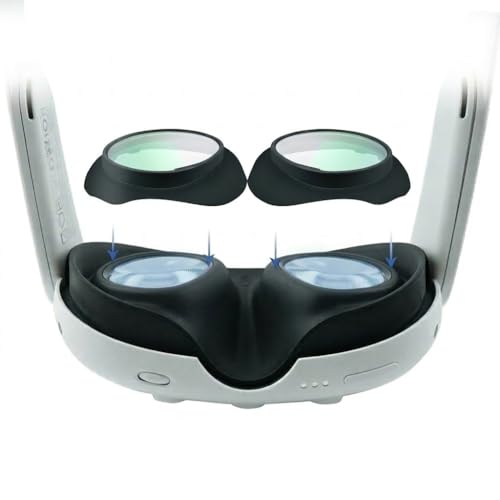 Lens Protector Cover Compatible with Meta Quest 3, Anti-Blue Light & Scratch-Resistant VR Lens Covers, Anti-Glare Glass for Quest 3 Accessories, Eye Strain Relief (1 Pair)