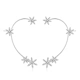 Vikeney 2PCS Snowflake Ear Cuff Silver Glitter Rhinestone Ear Cuffs Earrings for Women kids girls No