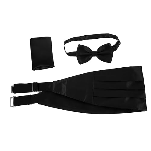 Set para Hombre con Cummerbund, Corbata de Moño y Pañuelo