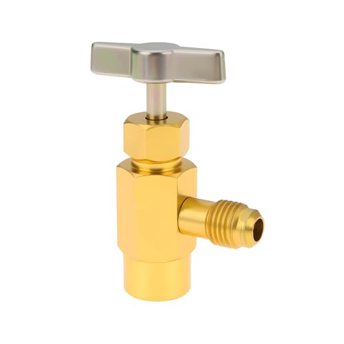 Micro Traders 1x R134A Refrigerant Can Tap Opener 1/2" Acme Female to 1/4" SAE Male for Car Air Conditioning Refrigerant Bottle Valve