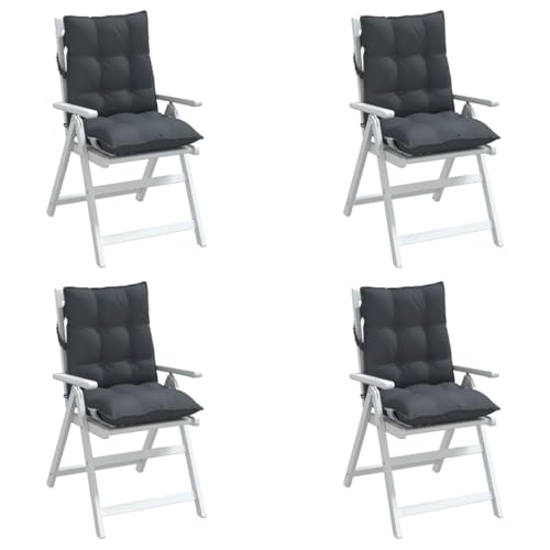 Coussin de chaise dossier bas lot de 4 imperméable anthracite pour chaises de bureau - 4
