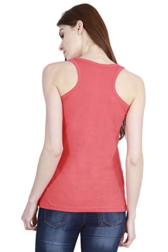 Image of FLEXIMAA Women's Cotton Plain Round Neck Sleeveless T-Shirt