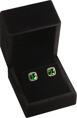 LAODA Black Color Luxury Velvet Stud Earring Box Multiple Use Necklace Pendant Earring Jewelry Gift Storage Holder Box(Jewelry not Included) — view 2