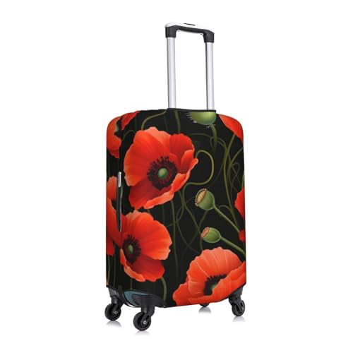 Poppy Flowers Print Luggage Suitcase Covers Elastic Washable Luggage Protector Luggage Covers For Suitcase3