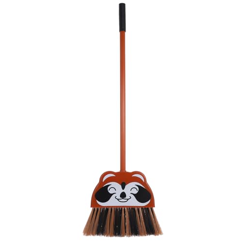 Garneck Creative Cartoon Raccoon Plastic Broom for Fun Outdoor Housekeeping for Cleaning Floors Home Garage Lobby Kitchen and More