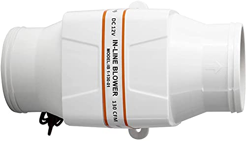 Xeternity-Made Dc12V In-Line Marine Blower 130 Cfm Intake:3"(76Mm) Marine Bilge Air Blower White #TOP7