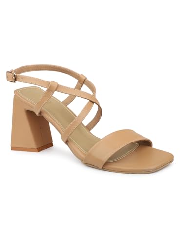 Image of Inc.5 Women Beige Block Heel Fashion Sandal