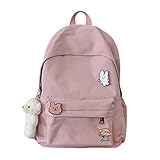 BILIPOPX Kawaii Cute Aesthetic School Laptop Backpack with Accessories Pin Plush Pendant for Teen Girls, Students