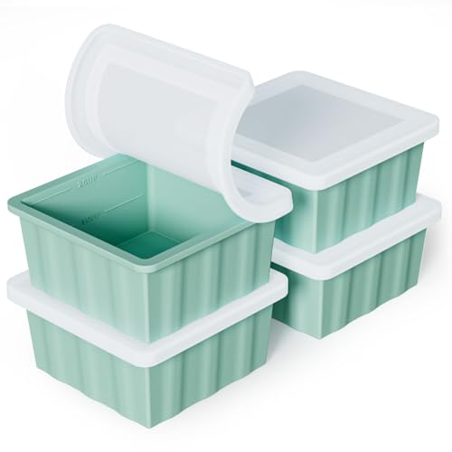 Silicone Freezer Tray for Soup Ice Cubes (4-Pack)