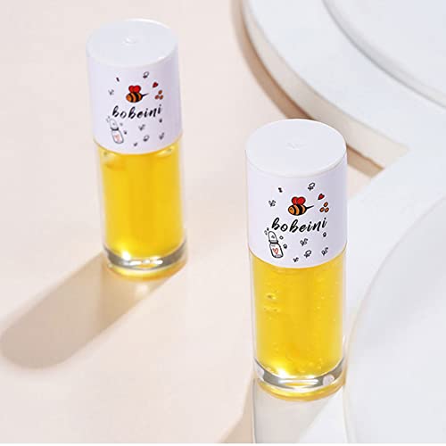 Yibaby 3Pcs Hydrating Lip Gloss Honey Peach Honey Milk Flavors Plumping Lip Gloss Set Long Lasting Lip Moisturizes Care Lip Glow Oil #TOP6