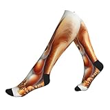 WAFICAC Bunte Regenbogenrosen Kompressionsstrümpfe, Waden- und Kniestrümpfe zur Unterstützung für Damen und Herren