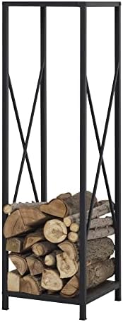 Relaxdays Chariot Pour Bûches En Bois, En Acier, 107,5 X 52 X 58 Cm, Sur 2 Roues Et 2 Roulettes Capacite De 60 Kg Noir 85214876