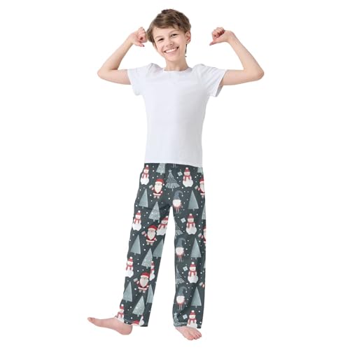 Gnomes Santa Snow Boys Long Pants Soft Trousers Elastic Waist Kids Lounge Bottoms with Pockets S-XL2