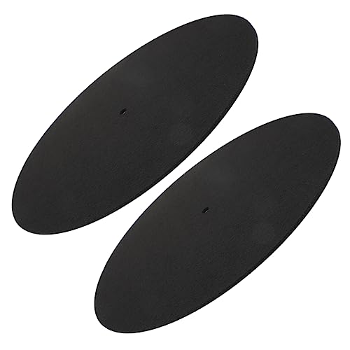 Holibanna 2Pcs Vinyl Slipmat Felt Mat for Turntable Record Players Static Sound Pad Reduces Noise Prevents Disc Sliding Compatible with Phonographs