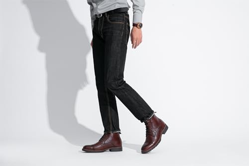 Image of Vostey Mens Boots Motorcycle Casual Boots for Men Zipper Fashion Chukka Boots Mens