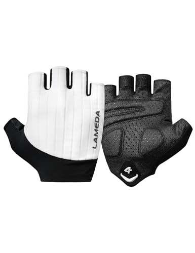 Guantes Ciclismo Hombre Blancos Marca LAMEDA