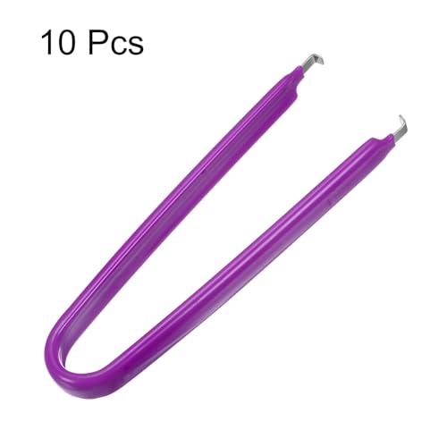Image of HARFINGTON 10Pcs IC Chip Extractor IC U Shape Puller Stainless Steel with Insulated Vinyl Grip Motherboard Circuit Board Component Puller Chip Extractor for PCB Removal Tool, Purple