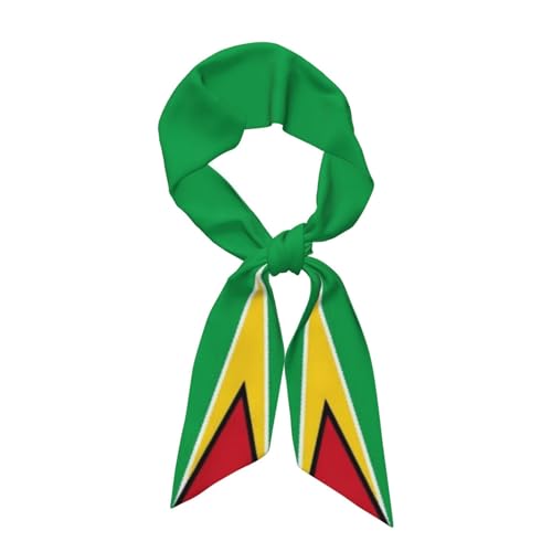 FYQZVI Guyana Flag Purse Scarf Handbags For Women Scarfs Bags Band Hair Neck Scarves Silky Long Thin Satin Headscarf Fashion