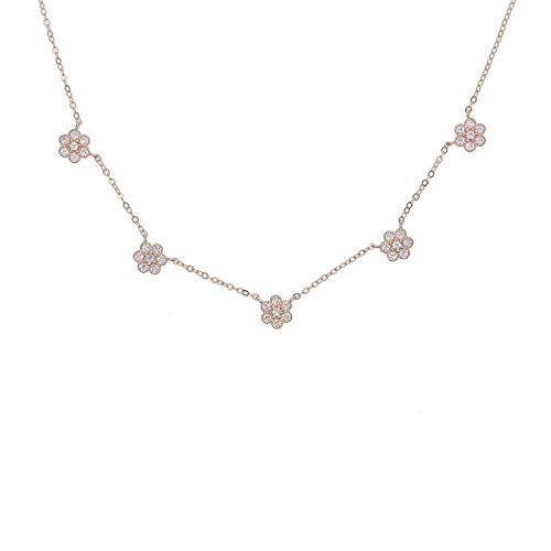 Collier rose femme de mode mignon et ras du cou tendance style minimaliste