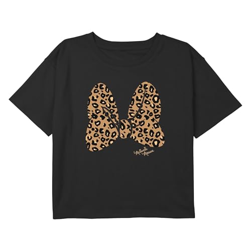 Disney Girls' Animal Print Bow Boxy Crop Tee