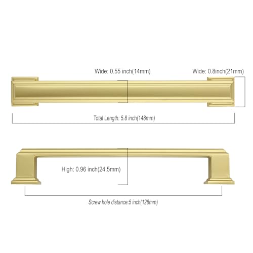 Asidrama 10 Pack 5 Inch(128mm) Brushed Gold Kitchen Cabinet Handles Gold Cabinet Pulls Kitchen Cabinet Hardware for Cupboard Drawer Pulls by Asidrama - Used condition - Image 2