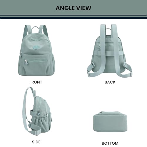 Image of TS WITH TECHSUN Stylish Women Mini Backpack | Lightweight Travel Small Nylon Bag with Multiple Pockets | Anti-Theft Zipper Pocket | Casual, Work, Office, Picnic Backpack for Girls