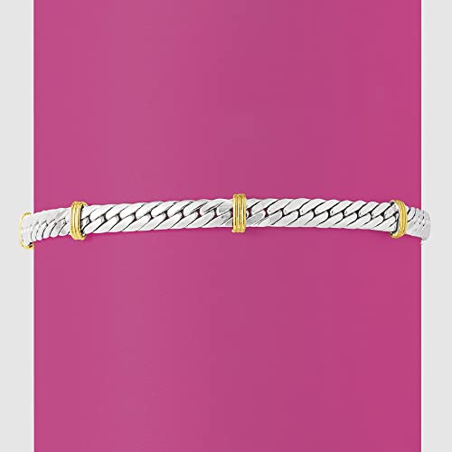 Ross-Simons Sterling Silver and 14kt Yellow Gold Cuban-Link Bracelet4