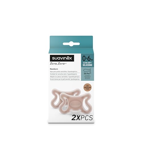 Image of Suavinex Zero Zero Silicone Baby Pacifier w /SX Pro Physiological Pacifier Nipple (0-6M), 2Pk, Medium