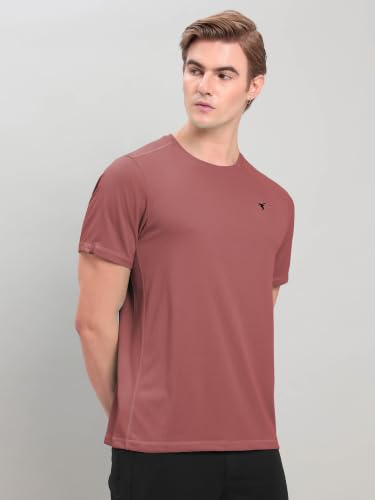 Image of TECHNOSPORT Men's Slim Fit Polyester Activewear Sports T-Shirt with Moisture-Wicking Comfort for Workout, Running & Gym
