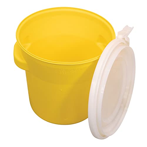Eagle 20 Gallon Lab Pack Barrel Drum With Plastic Lever-Lock Lid, Od 20 7/16" X Height, 21 7/8" Top X 16 11/16" Bottom, Blow-Molded Hdpe, Yellow, 1652 #TOP4