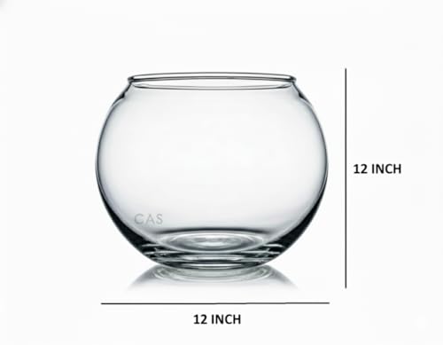 Image of CAS 1L to 14L Glass Fish Bowl (12 'inches' Premium Neck Less (Glass)) 13.5L