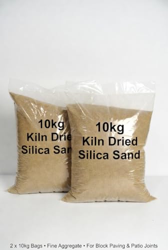 Kiln Dried Jointing Sand for Block Paving & Patios - Fine Silica Sand 20kg (2 x 10kg Bags)