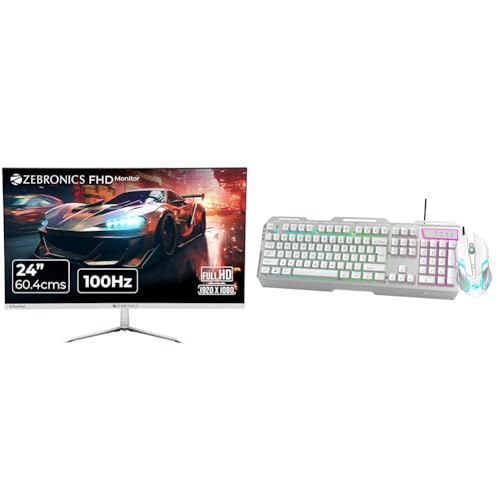 Image of ZEBRONICS A24FHD LED Monitor, 24 inch (60.96cm), 250 nits, 100Hz, Slim Design, FHD, 1080p, Wall Moun