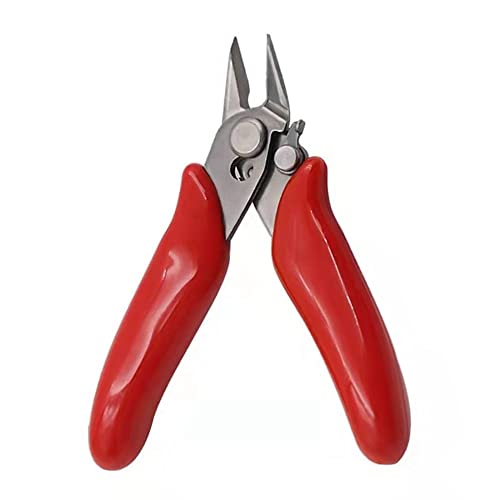 Micro Cutter with Lock Soft Wire Cutter Mini Flush Cutting Pliers Diagonal Cutting Pliers Small Cutting Side Snips Pliers Manual Tool(red)