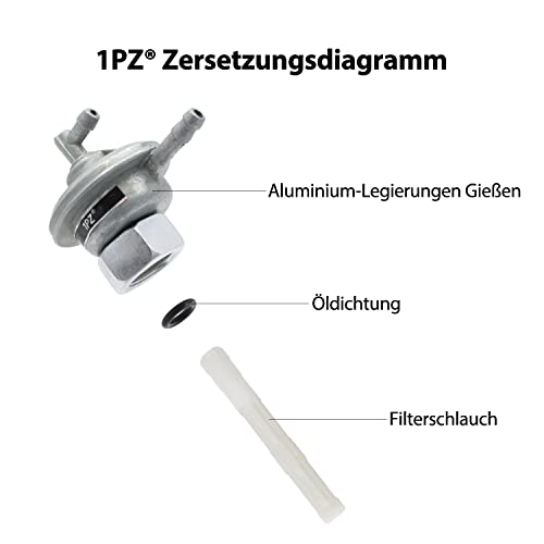 1PZ AOU-TA2 M16 Benzinhahn Unterdruck Ersatz für GY6 49cc 50cc 125cc 150cc Roller Moped Go kart Roketa
