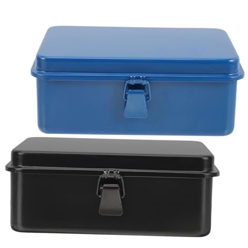 Anneome 2 Stück Werkzeugbox aus Robustem Eisen Langlebiger Werkzeugkasten für Auto und Werkstatt Praktischer Organizer mit Hoher Tragfähigkeit zur Aufbewahrung von Schraubendrehern