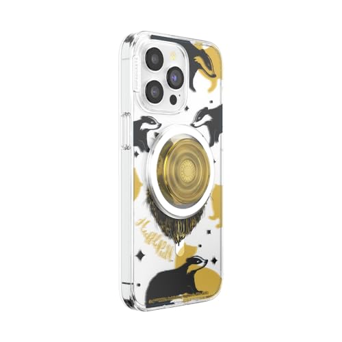 Image of PopSockets iPhone 15 Pro Max Phone Case with MagSafe, Wireless Charging Compatible, Harry Potter - Hufflepuff