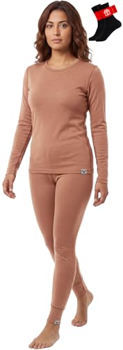 Image of MERINNOVATION Merino Wool Base Layer Set for Women 100% Merino Wool Thermal Underwear Sets Lite - Midweight Top Tank Bottom