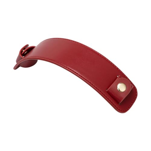 Zambuph Almohadilla de cuero para correa de hombro ancha repuesto para bolsos, carteras y fundas para portátiles, color marrón oscuro, rojo oscuro, 23x4.6 cm