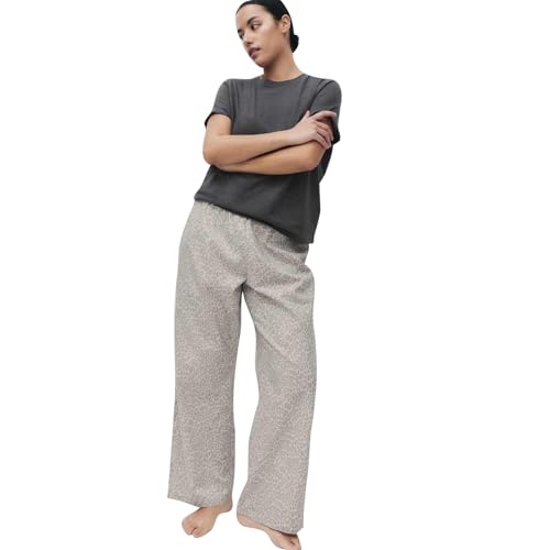 Image of Marks & Spencer Women's Pure Cotton Pyjama Set with Woven Bottoms