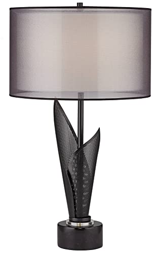 Lámpara de Mesa Moderna Possini Euro Diseño Negra 80 cm miniatura 2