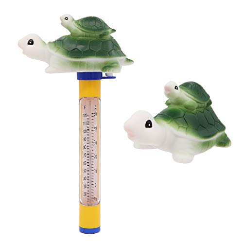 Dawa Dessin animé Style Flottant Thermomètre de Piscine Flottant Thermomètre pour Usage intérieur et extérieur piscines, spas, Jacuzzi, Bains et Aquariums Tortue Vert
