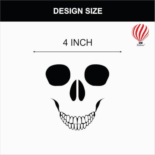 Image of HK balloons 30Pcs Halloween Skull decorations Items For Printed Balloons Skull Themed Pumpkin White Balloons Set for Halloween Celebration Party Decoration Balloons